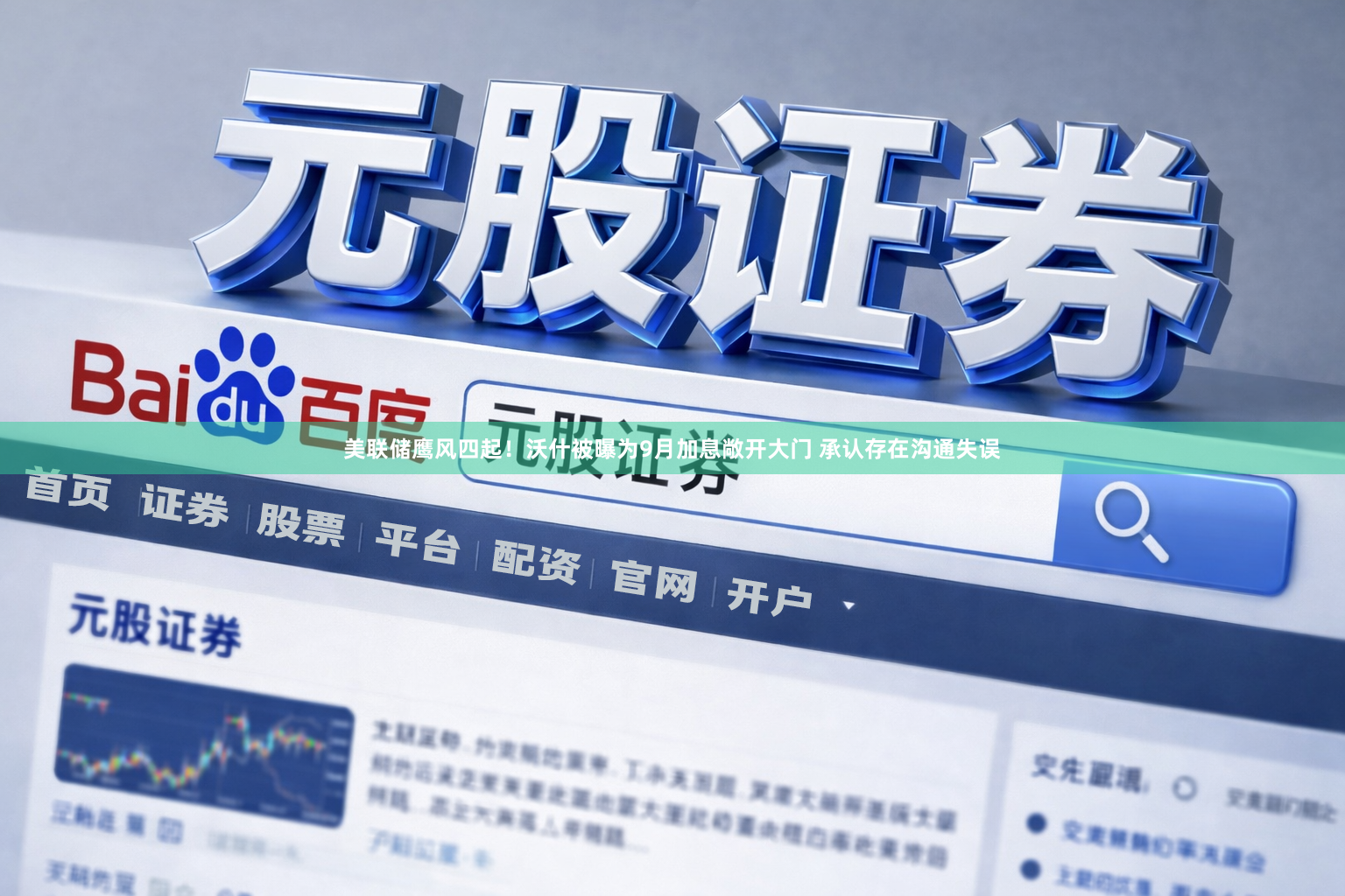 美联储鹰风四起！沃什被曝为9月加息敞开大门 承认存在沟通失误