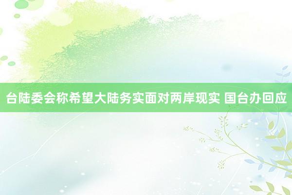 台陆委会称希望大陆务实面对两岸现实 国台办回应