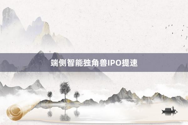 端侧智能独角兽IPO提速