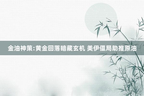 金油神策:黄金回落暗藏玄机 美伊僵局助推原油