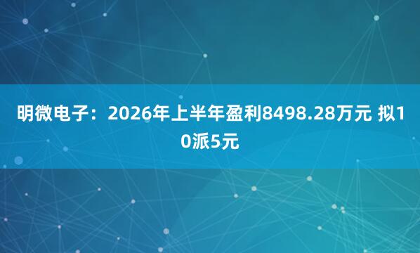 明微电子：2026年上半年盈利8498.28万元 拟10派5元