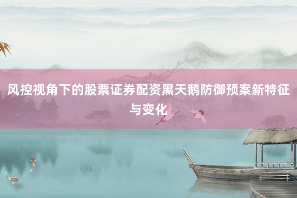 风控视角下的股票证券配资黑天鹅防御预案新特征与变化