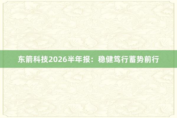 东箭科技2026半年报：稳健笃行蓄势前行