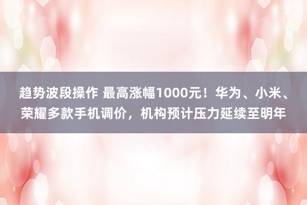 趋势波段操作 最高涨幅1000元！华为、小米、荣耀多款手机调价，机构预计压力延续至明年