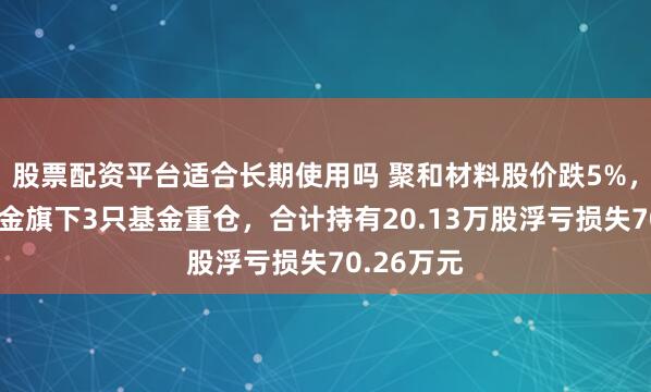 股票配资平台适合长期使用吗 聚和材料股价跌5%,汇添富基金旗下3只基金重仓,合计持有20.13万股浮亏损失70.26万元