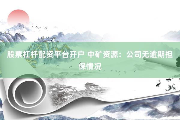 股票杠杆配资平台开户 中矿资源：公司无逾期担保情况